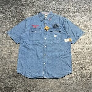 NWT Vintage G-Unit Tools Of The Trade Denim Button Down Shirt Mens XL Blue Y2K